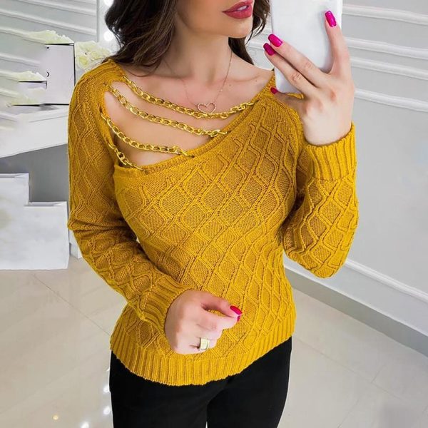 Hygci - Women Fashion Casual Long Sleeve Sweater